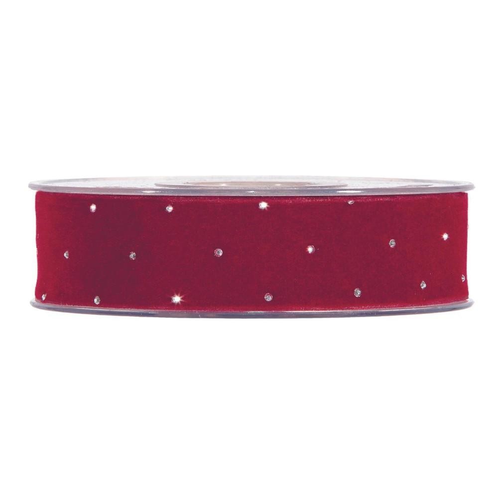 NASTRO XMAS DIAMONDS MM25X10MT BORDEAUX